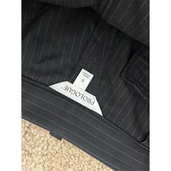 Prologue Black White Pinstripe Straight-Leg Pants, Size 6 - Picture 5 of 8